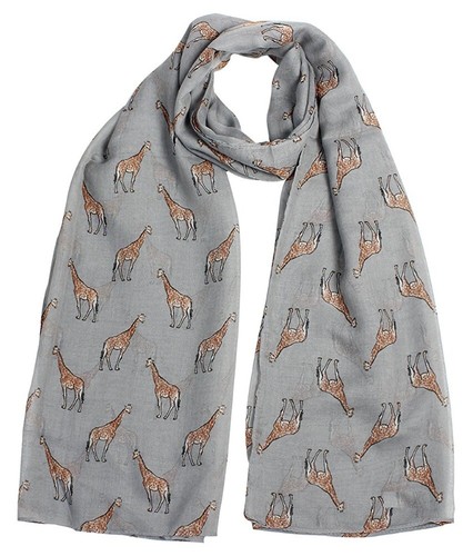 Grey giraffe scarf scarves - grey,