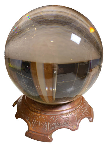 Large antique crystal ball - large,