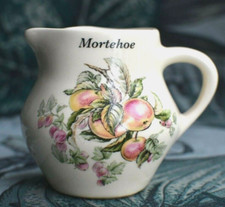 Vintage Floral Fruit Milk Jug Small Mortehoe Brixham Fine Earthenware Ceramic