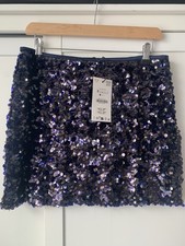 #Zara Sequin Skirt Blue Size