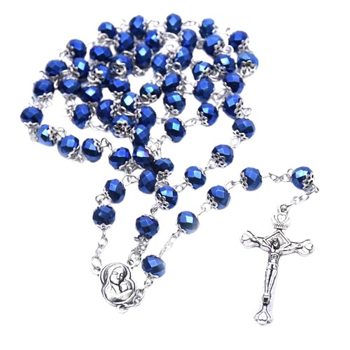 Rosary crystal beads catholic - beads,