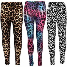 Womens Leopard Animal Print Leggings Ladies Full Length Pants 8-24 UK