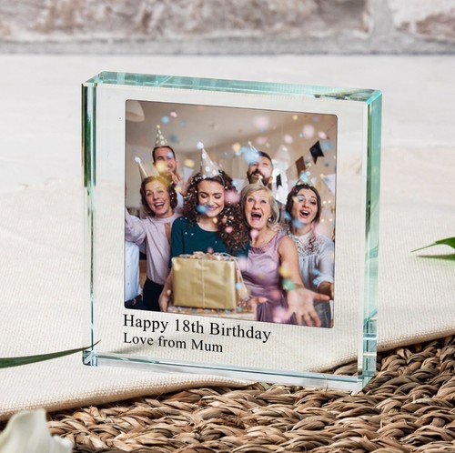 Personalised glass block token - glass,