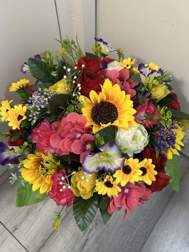 Grave pot flower arrangement - flower,