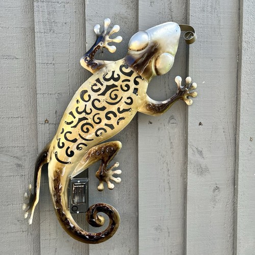Metal lizard solar lights - metal,