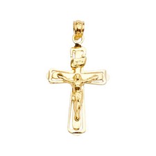 14K Yellow Gold Crucifix Cross