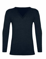 Men's Gents Exclusive V Neck Anthra Pullover Jumper Sweater Cotton Blend New Wit