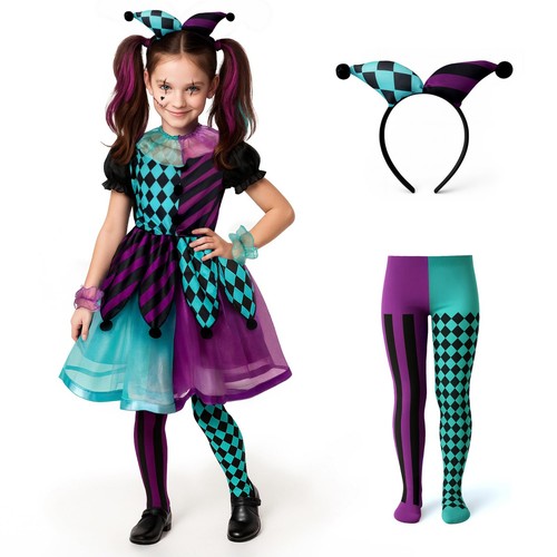 Childrens kids girls harlequin - girls,