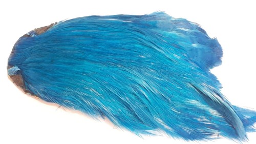 Dyed teal indian cock - cock, cape/fly