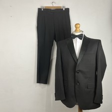 Marks & Spencer Tuxedo Dinner Suit 2 Piece Men's 40R Black 34W 31L Regular Fit