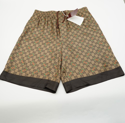 Gucci brown silk shorts - gg,