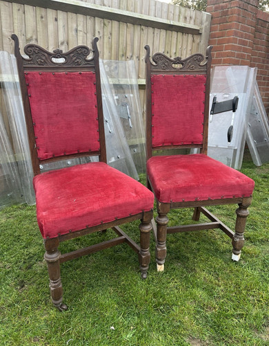 Vintage carved oak dining - carved,