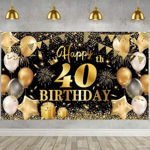 Happy 40th birthday banner - happy,