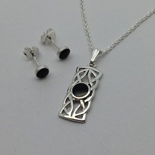 Whitby Jet and Silver Pendant