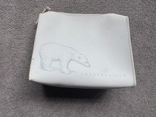 Limited Edition Chantecaille Polar Bear Travel Make Up Zip Bag Classic White
