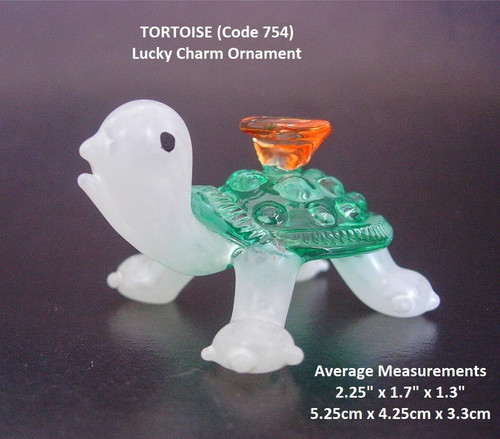 Glass tortoise figurine - glass,