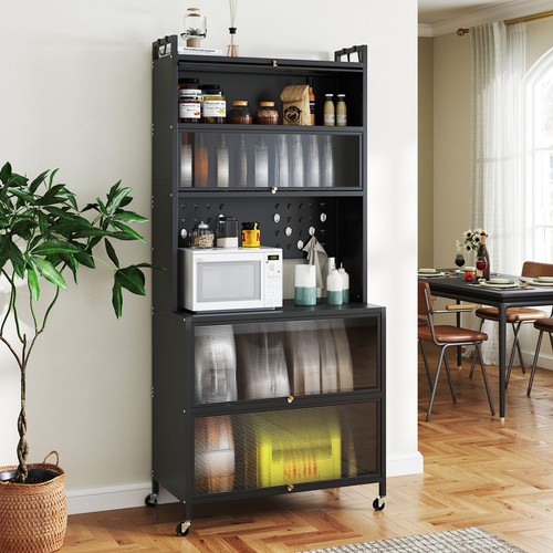 Tier kitchen black pantry - black,