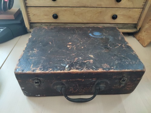 Vintage wooden tool box x - wooden,