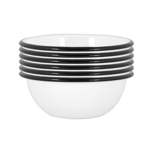 White enamel bowls - white, metal