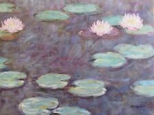 Claude Monet water lilies large oil painting canvas pond flowers reproduction