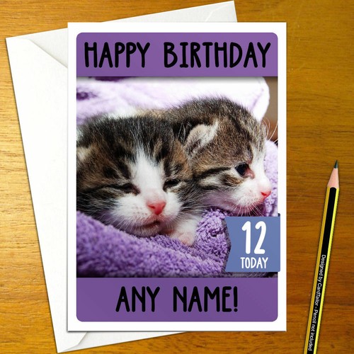 Cute cat personalised birthday - cat,