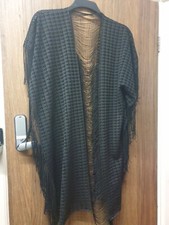 Fringed Kimono One Size Black