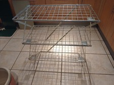 Folding camping kitchen stand with three shelves and windshield for stove