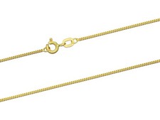 18ct Solid Yellow Gold Curb Chain Necklace Diamond Cut 16 18 Inch Unisex Gift