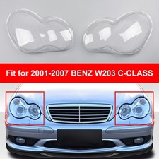 Headlight Lens Shell Plastic Cover Left + Right Fits Benz W203 C-Class 01-07