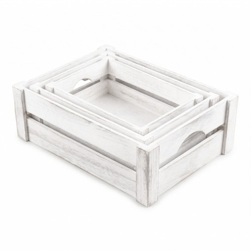 White wash wooden apple - wooden, crate