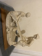 SIGNED BOY AND GIRL ON SEE SAW ON WOODEN BASE LARGE BY A.D.L   A .BERNI