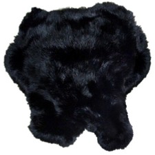 Rabbit Skin Dyed Black Tanned