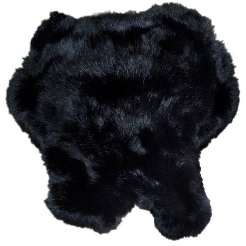 Rabbit skin dyed black tanned - rabbit,