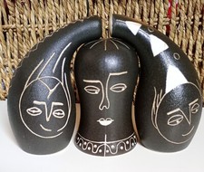 Rare."Tigo Ware". Denby . Tibor Reich 1950's "Clown" Cruet set. No Tray or Bungs