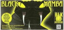 Black Mamba Industrial Strength Fully Textured Nitrile Gloves Medium Box of 100