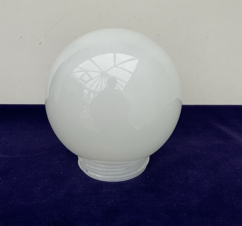 White glass globe shade - white,