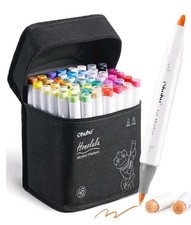Ohuhu Brush Marker Pens 48 Colours, Dual Tip Brush & Chisel Sketch Art Pens