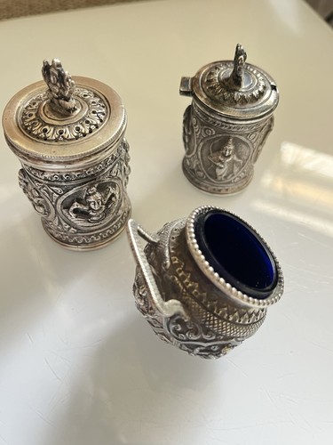 Antique indian silver salt - indian,