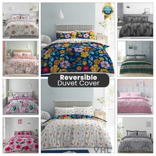 Printed Duvet Cover Bedding Set With Pillowcases Single Double King Quilt Set UK