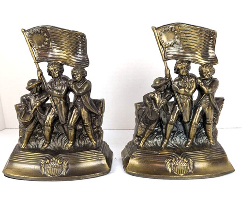 Vtg brass bookends american - vtg,