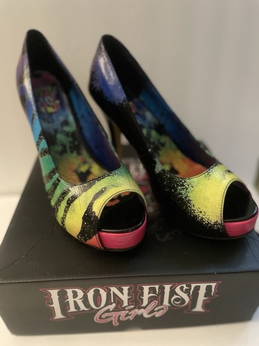 Y2k iron fist peeptoe - peeptoe, zebra
