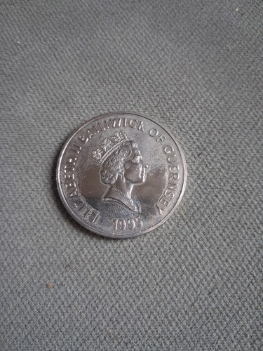1995 guernsey five pound - five, coin