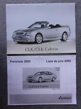 MERCEDES BENZ CLK COUPE & CABRIO LORINSER orig 2001 2002 Brochure + Price List