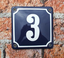 HOUSE NUMBER 3, FRENCH ENAMEL