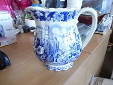 Palissy Eastern Scenes blue and white jug