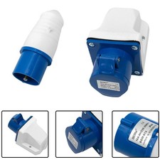 Waterproof 16A/3 Pin Socket&Plug Wall Mounted 220-250V IP44 16A Caravan/Camper