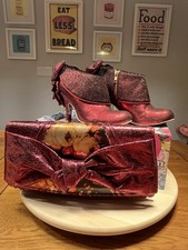 Irregular Choice Love Means Boots, Red Size 39 + Clutch Bag With Removable Strap