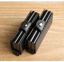 RFID Blocking Wallet Auto Pop up Credit Card Holder Leather Metal Money Clip Men