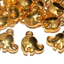 3D Elephant Charm - 18k Gold