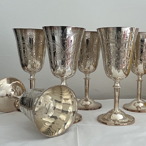 Set silver plate goblets - set,